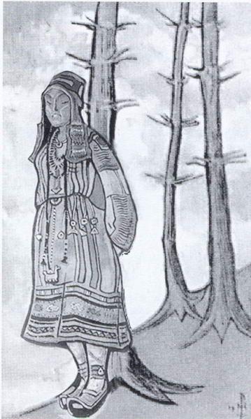 Girl, 1920 - Николай  Рерих