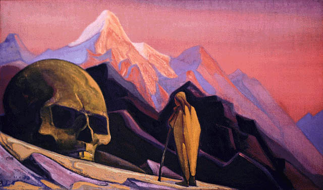 Issa and giant's head, 1932 - Николай  Рерих