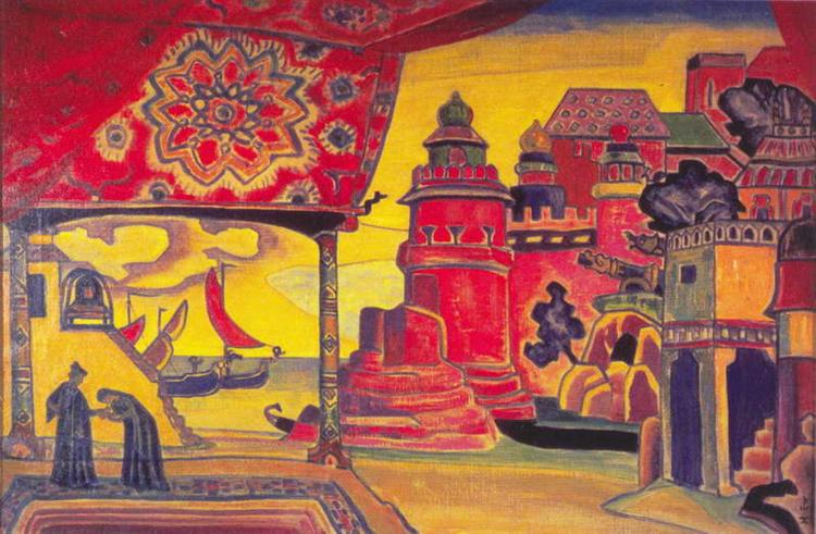 Ledenets town, 1919 - Nikolai Konstantinovich Roerich