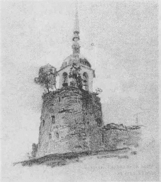 Porhov. Belfry on fortress tower., 1899 - 尼古拉斯·洛里奇