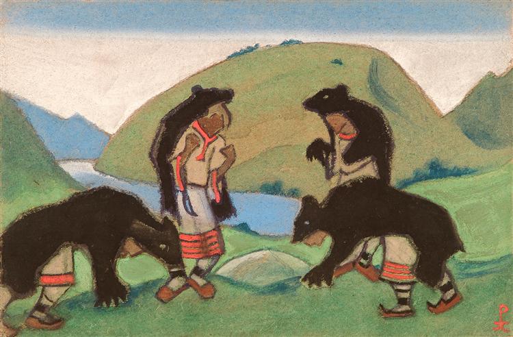 The Elders Wearing Bear Hides, 1944 - Nicholas Roerich