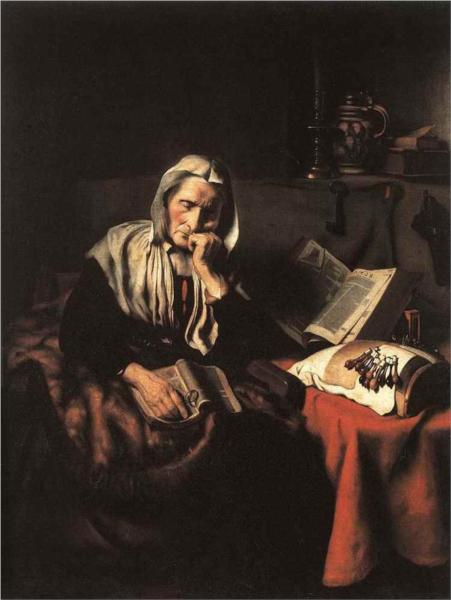 Old Woman Dozing, 1656 - Ніколас Мас