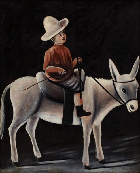 A boy on a donkey - Niko Pirosmani