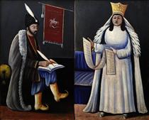 Шота Руставели и царица Тамара - Нико Пиросмани