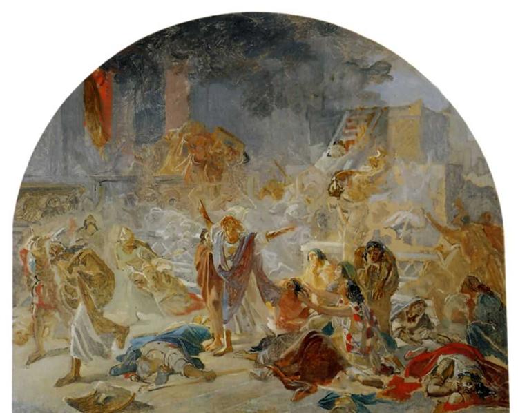 A destruição do Templo em Jerusalém, 1859 - Nikolai Ge
