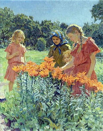 Gathering the Flowers, 1924 - Микола Богданов-Бєльський
