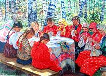Needlework Classes in a Russian Village - Микола Богданов-Бєльський