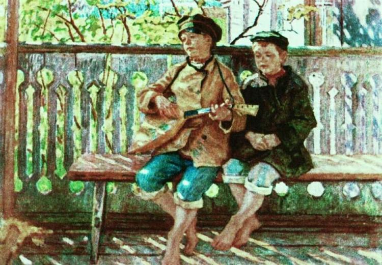 Talant and Admirer, c.1910 - Микола Богданов-Бєльський