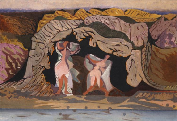 Bathing in the cave, 1930 - Никос Хатзикириакос-Гикас