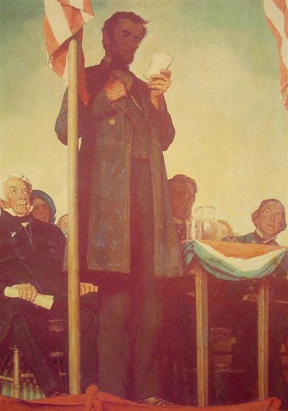 Abraham Delivering the Gettysburg Address, 1942 - 諾曼‧洛克威爾