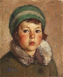 Copil cu beretă verde - Octav Angheluta