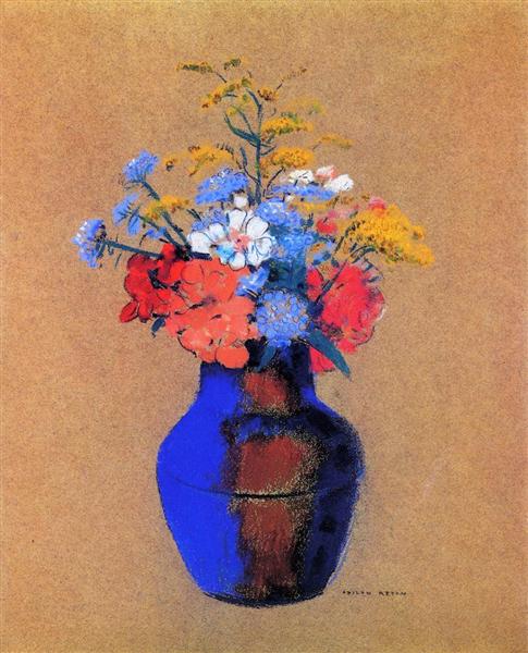 Wild Flowers in a Vase - Одилон Редон