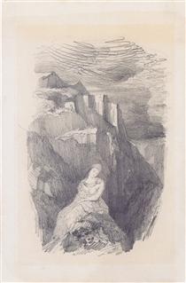 Mulher e a paisagem montanhesca - Odilon Redon