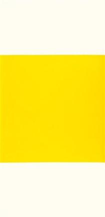 Carré jaune sur fond blanc - Olivier Mosset