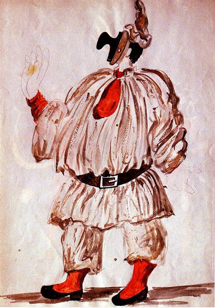 Design of costume for "Pulcinella", 1920 - Пабло Пикассо