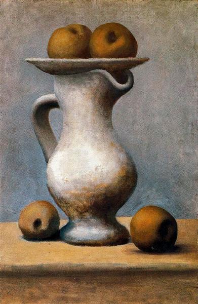 Still life with pitcher and apples, 1919 - 畢卡索