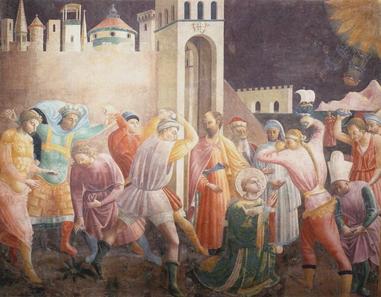 Побивание камнями Св. Стефана, c.1435 - Паоло Уччелло