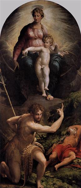 Madonna and Child with St. John the Baptist and St. Jerome, 1526 - 1527 - Parmigianino
