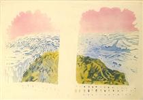 Mount Abu (Rowli Mountains, Rajastan) from the 'India , Mother' suite of 7 aquatints - Patrick Procktor