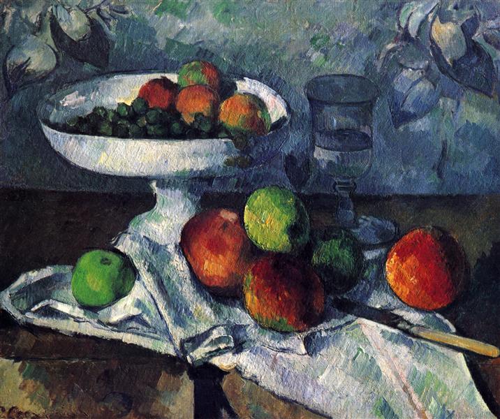 Compotier, Glass and Apples, 1880 - Paul Cezanne