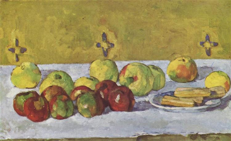 Still life with apples and biscuits, 1877 - Paul Cezanne