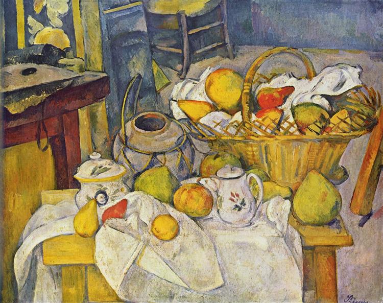Still life with basket (Kitchen table), c.1888 - c.1890 - Paul Cezanne
