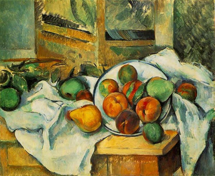 Table, Napkin and Fruit, c.1900 - Поль Сезанн