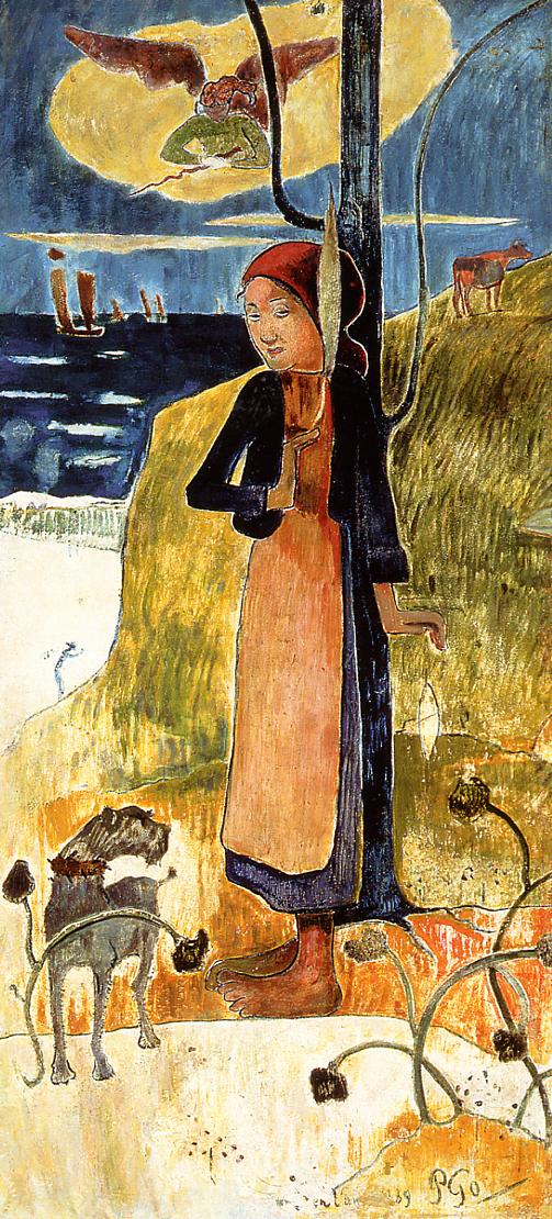 jeanne darc, or breton girl spinning, 1889 - paul gauguin