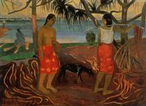 Unter dem Pandanus - Paul Gauguin