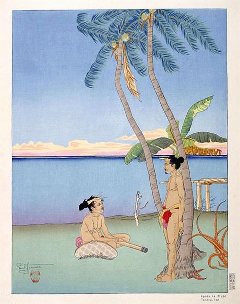 Apres La Pluie. Tarang, Yap, 1938 - Paul Jacoulet