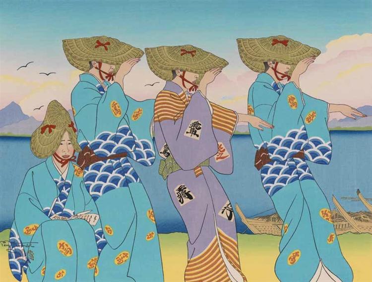 Danses D'Okesa. Sado, Japon, 1952 - Paul Jacoulet
