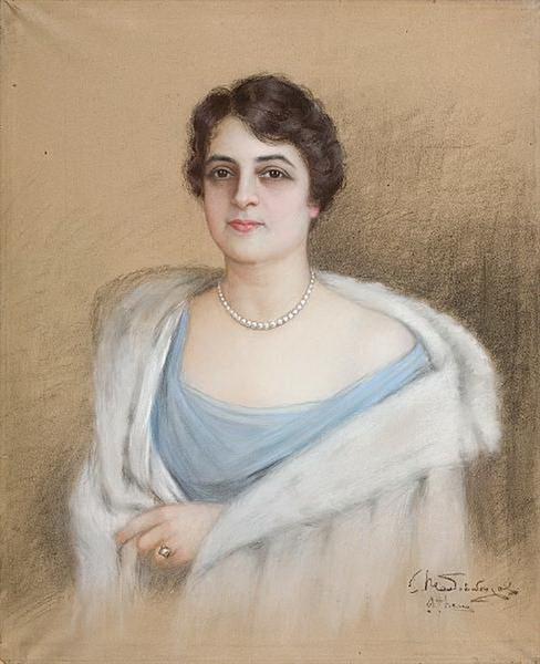 Woman with pearls - Павлос Матиопулос