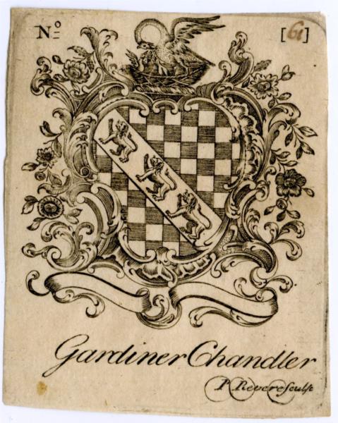 Gardiner Chandler Bookplate, 1760 - Paul Revere
