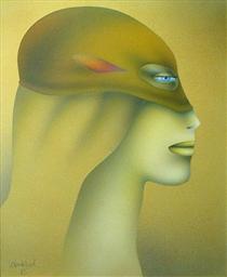 Woman With Mask - Paul Wunderlich