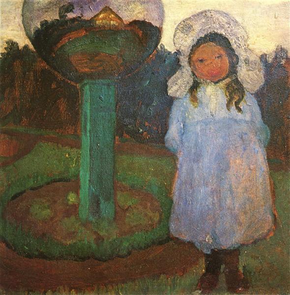 Girls in the garden with glass ball (Elsbeth), 1901 - 1902 - Paula Modersohn-Becker