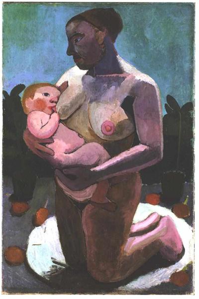 Kneeling breast feeding mother - Paula Modersohn-Becker
