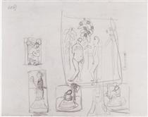 Sketch with six figure compositions - Paula Modersohn-Becker
