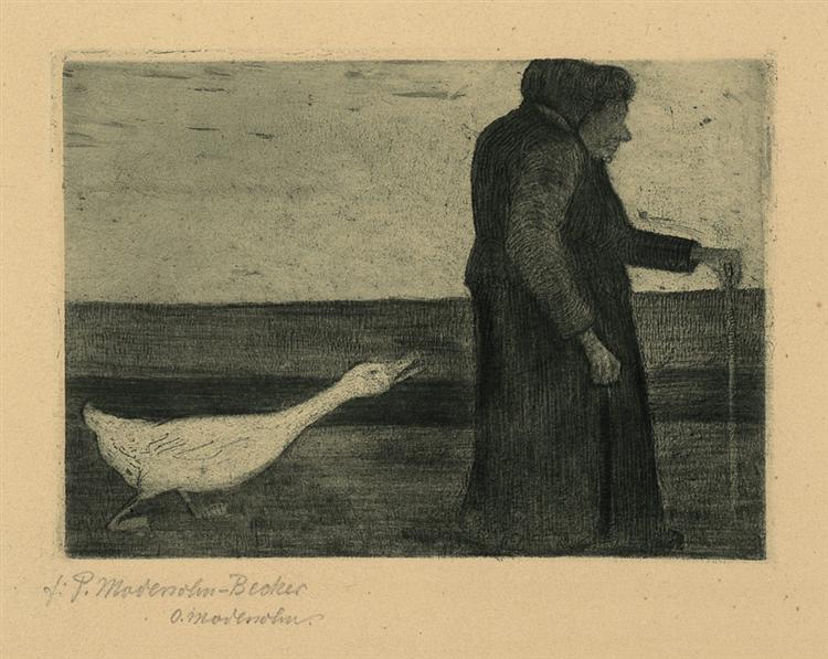 Woman with Goose, 1902 - Paula Modersohn-Becker