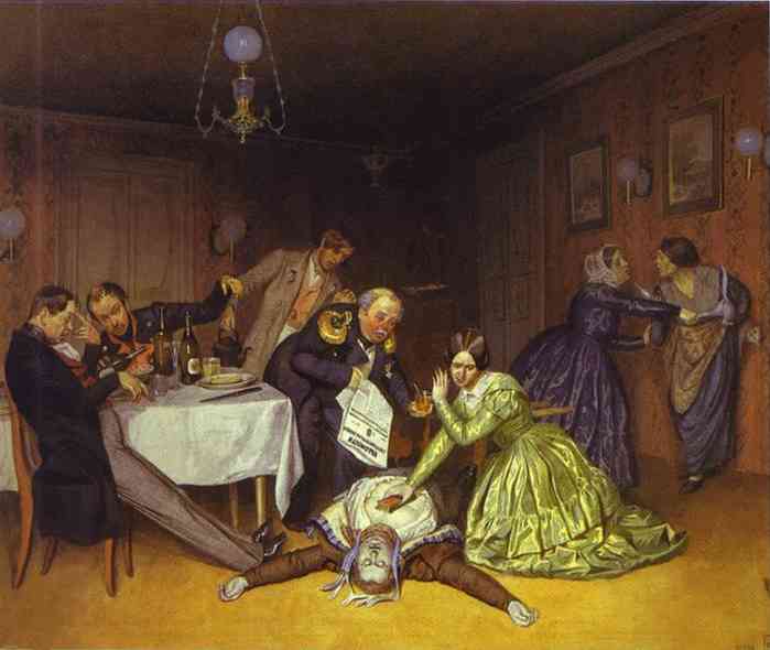 It is Cholera to Blame, 1848 - Pavel Fedotov