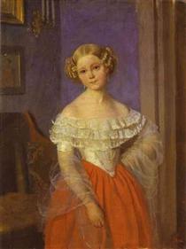 Portrait of Olga Ivanovna Demonkala - Павло Федотов
