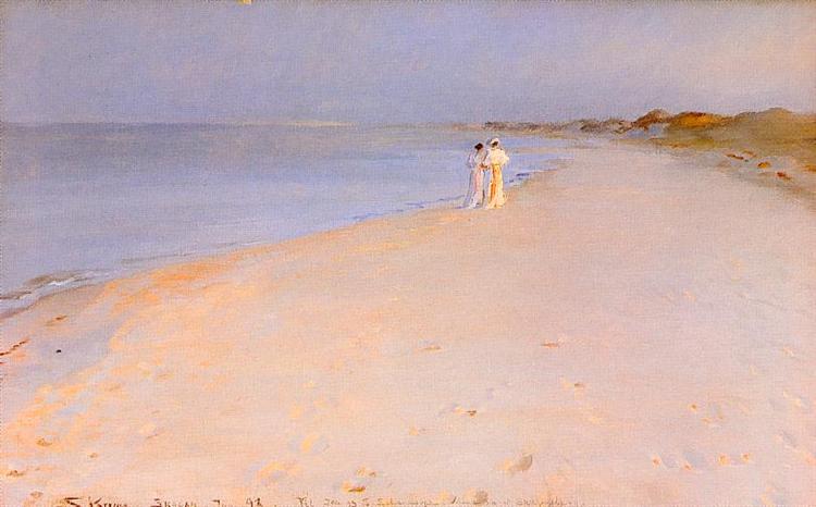 Summer Evening on the Beach, 1893 - Педер Северин Крёйер