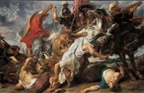 Löwenjagd mit Jan Wildens - Peter Paul Rubens