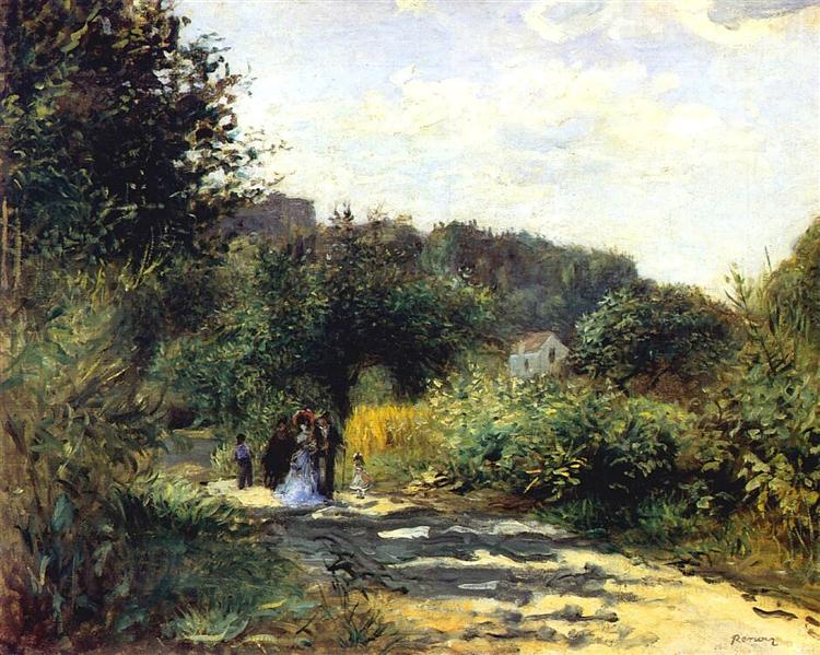 A Road in Louveciennes, c.1870 - 雷諾瓦