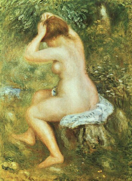 Bather is Styling, c.1887 - 1890 - 雷諾瓦