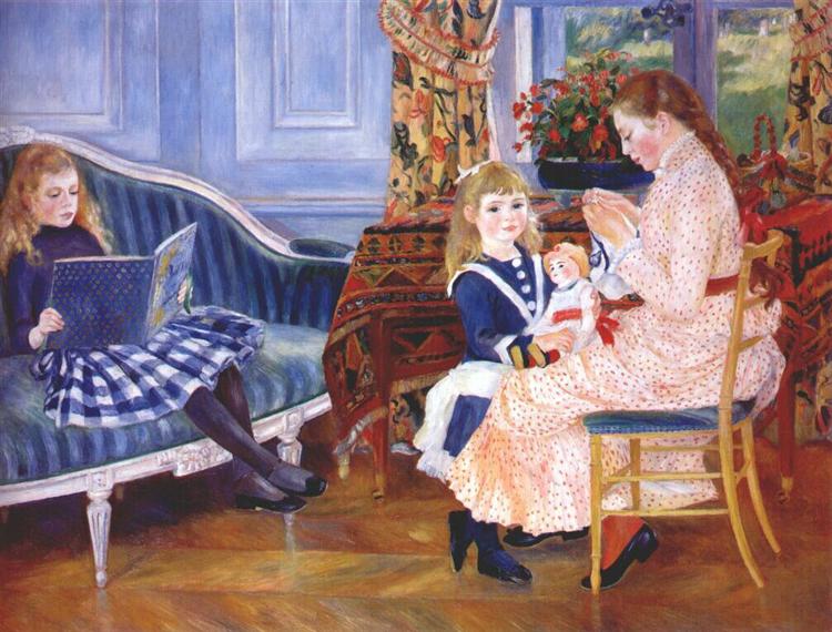Children`s Afternoon at Wargemont (Marguerite), 1884 - 雷諾瓦