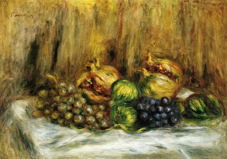 Still Life with Grapes - Пьер Огюст Ренуар