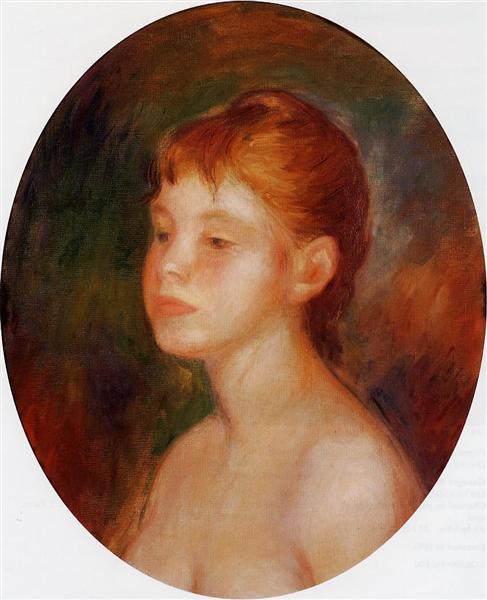 Study of a Young Girl (Mademoiselle Murer), c.1882 - 雷諾瓦