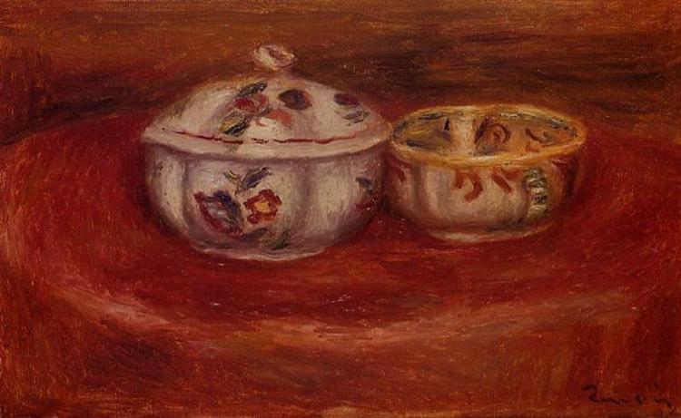 Sugar Bowl and Earthenware Bowl - Пьер Огюст Ренуар