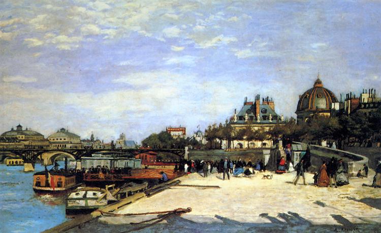 The Pont des Arts and the Institut de France, 1867 - 雷諾瓦