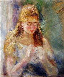 A Needlewoman - Pierre-Auguste Renoir